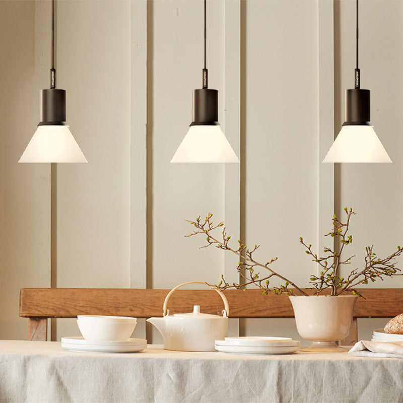 Anglepoise Type 80 Pendant Light Matte Black Opal Glass
