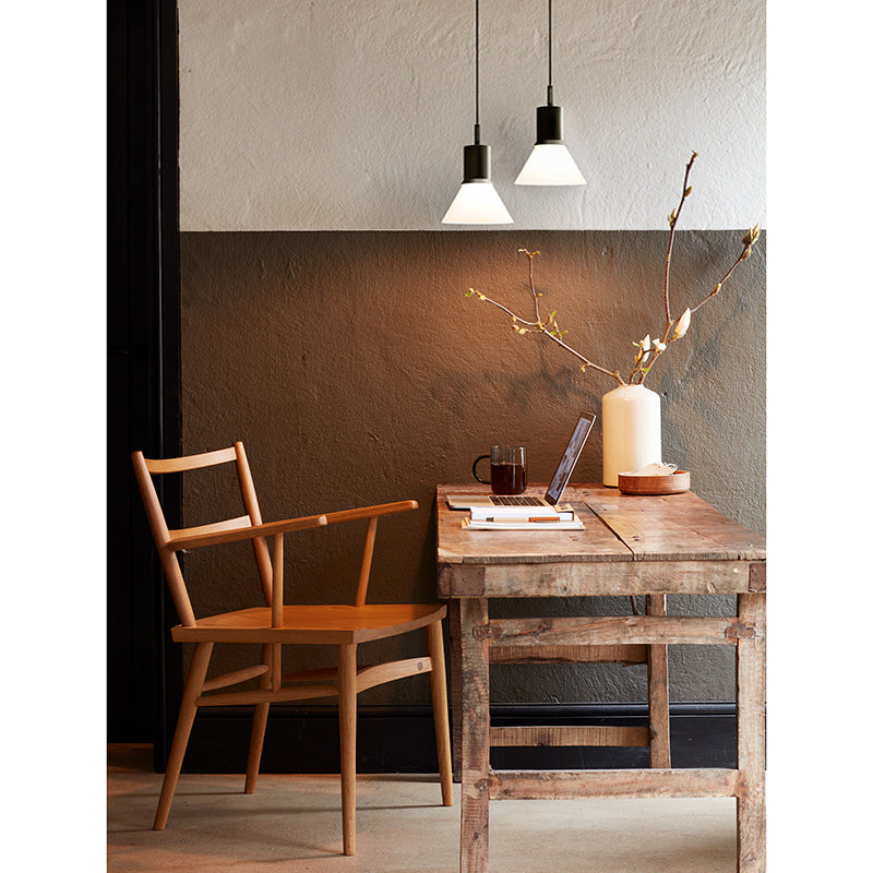Anglepoise Type 80 Pendant Light Matte Black Opal Glass
