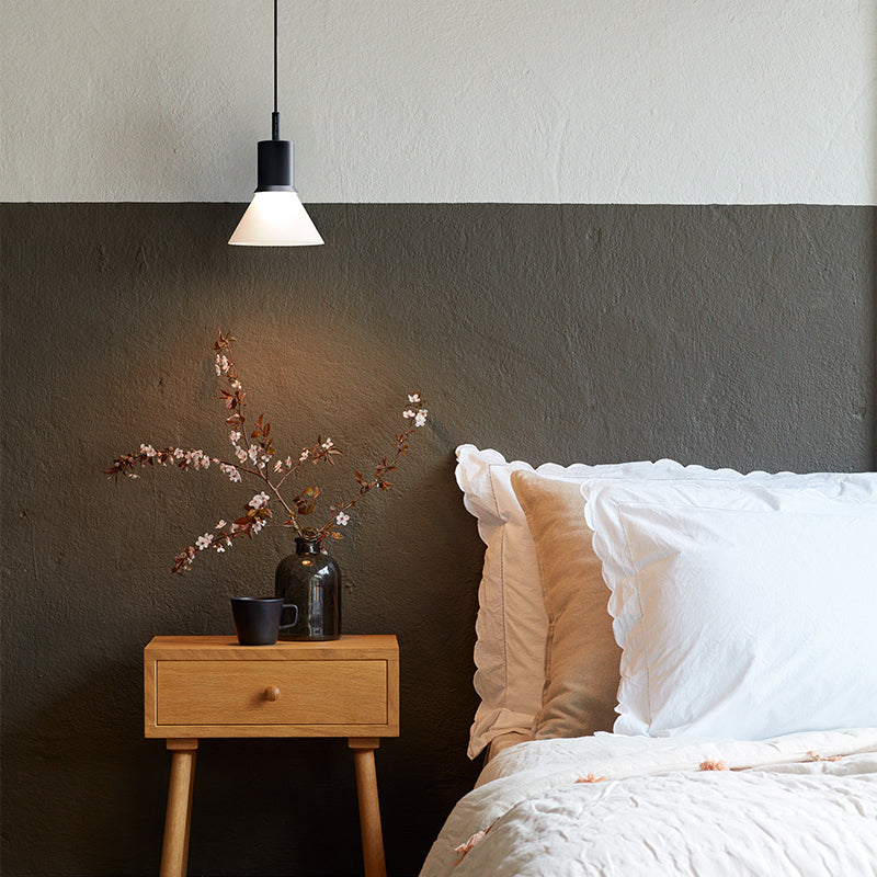 Anglepoise Type 80 Pendant Light Matte Black Opal Glass