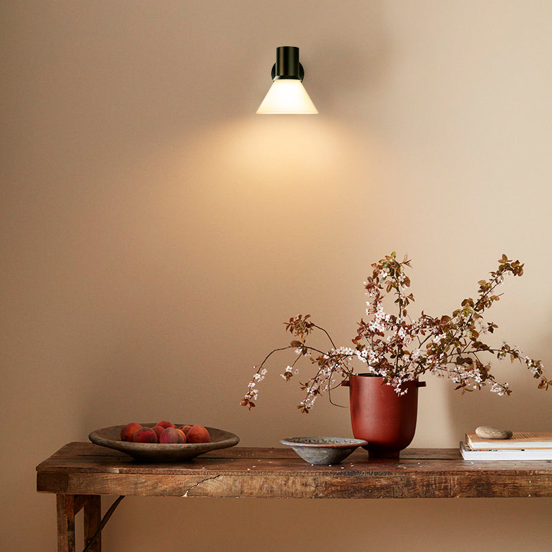 Anglepoise Type 80 W4 Wall Light Matte Black Opal Glass