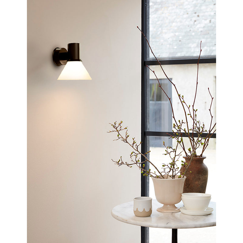 Anglepoise Type 80 W4 Wall Light Matte Black Opal Glass
