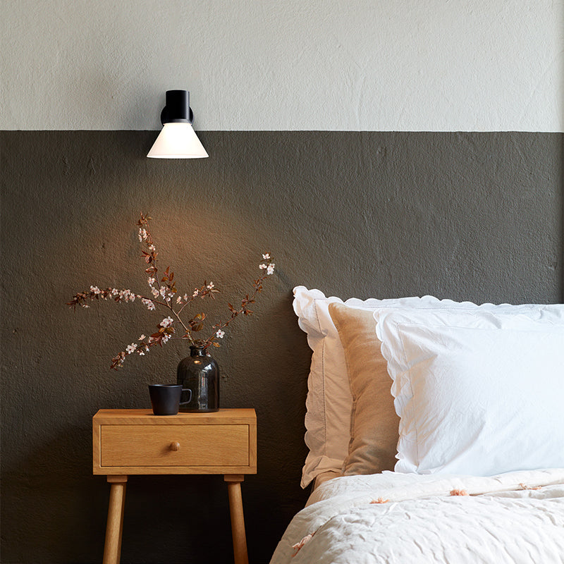 Anglepoise Type 80 W4 Wall Light Matte Black Opal Glass