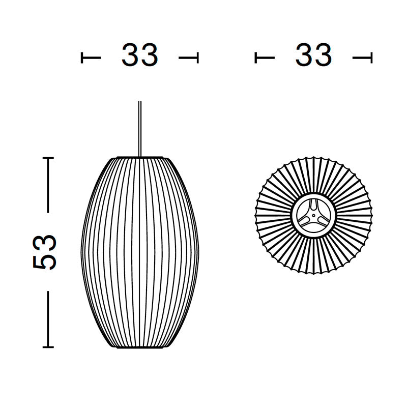 Hay George Nelson Bubble Cigar Pendant Light
