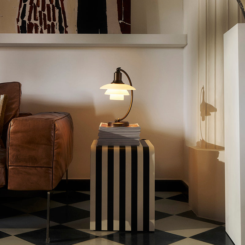 Louis Poulsen PH 2/2 Luna Aged Brass Opal Table Lamp